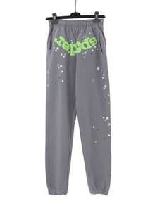 Spider Web Fashion Hip-Hop Printed Flower Hoodie, European And American  Brand Large-Sized Loose Men's And Women's Hooded Sweatshirt Set - Xám - Xem 3