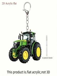 Llavero acrílico de tractor rojo plano de 2D, diseño de llavero, accesorio duradero para coche y bolso, sin batería requerida, festival, exclusivo para mujeres, decoración plana de 2D no 3D, llavero de dibujos animados acrílicos lindos para todas las estaciones, accesorios para automóviles, encantos para bolsos, mochilas para la escuela, ideas de regalo de Navidad góticas y Y2k, accesorios para bolsos, cordones con soporte para identificación, accesorios para automóviles - Multicolor - Ver 12
