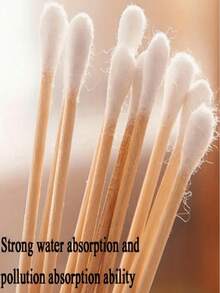 1000 支高品质双头清洁棉签，用于有效清洁耳鼻和化妆品棉签无双头对羟基苯甲酸酯棉签 - 无香精温和耳朵清洁和化妆棒，竹柄，独立包装，适合敏感肌肤浅米色，低过敏性，适用于耳朵和化妆品清洁，