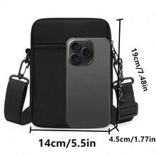 男士斜挎包单肩包方形包可调节肩带轻便旅行必备夏季徒步包户外通勤尼龙休闲纯色个性礼品男士礼物青少年手机包小背包小包