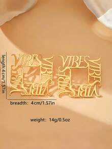 1pc Custom Letter Earrings, Crafted Exclusively For Fashion Enthusiasts! These Custom Engraved Earrings Are A Must-Have For Parties. They Make A Perfect Choice For Daily Outings And A Delightful Surprise For Besties-Sure To Stand Out At Gatherings. A Piece Of Customized Fashion Jewelry That Shines With Personalized. - Multicolor - View 4