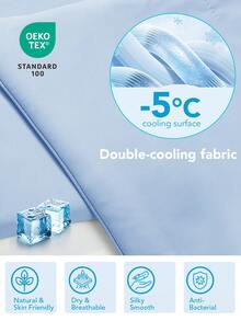 1 Pc Deconovo Cooling Comforter - Summer Ice Blanket With Cold Touch Fabric, Double-Sided Cooling For Hot Sleepers & Dorms! Soft, Lightweight & Machine Washable - No More Night Sweats - Blue - View 2