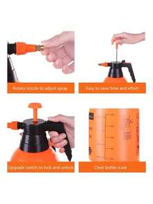 1 Pieza Aspersor de Presión 2 Litros, Pulverizador Manual con Boquilla Regulable para Jardín y Fumigación - Naranja - Ver 6