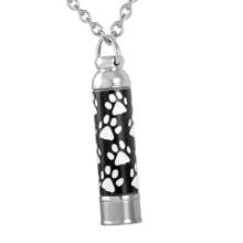 Paw Urn Cremation Necklace Sterling Silver Dog Cat Pet Paw Print Cremation Jewelry For Pet Ashes Animal Keepsake Memorial Charm Pendant Necklace