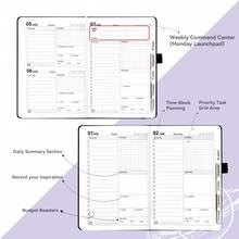 2025 A5 计划本笔记本日程本英文月/周/日计划本日记本学生礼品办公和学校用品文具