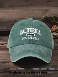 1pc California Sweetcoast Embroidered Washed Baseball Cap, Outdoor Adjustable Sun Protection Leisure Hat, Suitable For Spring Autumn Travel Beach Vacation, Y2K Style For Young People - Baseball Cap - View 16