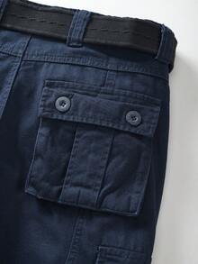 AKARMY Men's Casual Cargo Pants  Combat Work Pants With 8 Pockets(No Belt) - 藏蓝色 - 查看 8