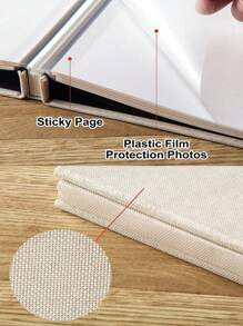 亚麻相册自粘剪贴簿，可制作 2x3、4x6、5x7、8x10、10x12 英寸照片，简约亚麻自粘覆膜 DIY 相册复古家庭大容量，记忆存储相册，大方高级，DIY 相册，生日礼物，送给妈妈，婚礼照片，家庭旅行照片存储相册，返校季返校回忆相册