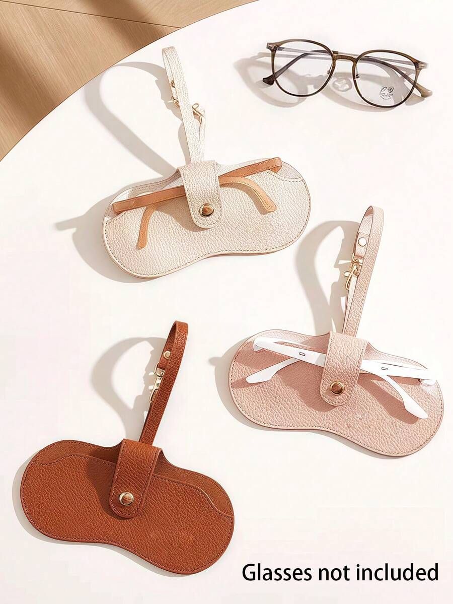 1PC Leather Glasses Storage Bag Portable Sunglasses Glasses Clip Protective Case Portable Glasses Storage Bag Can Hang Bag Travel Glasses Clip Women's Storage Bag Bag Charms Car Decoration Outdoor Portable Bag Couple Keychain Anti-Lost Wristband Birthday Gift Party Gift Anniversary Gift.
