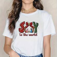 1/2/3pcs JOY To The World Christmas Theme Heat Transfer Stickers, Waterproof Durable Vinyl Material For T-Shirt/Jeans/T-Shirt/Pillow Decoration, Iron-On With High Coverage