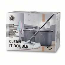 Wiadro plastikowe podwójne i mop obrotowy +zapas