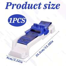 1pc Plastic Vegetable & Meat Roller, Sushi Maker Kitchen Tool For Home Use - Blue and White - View 4