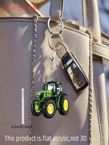 Llavero acrílico de tractor rojo plano de 2D, diseño de llavero, accesorio duradero para coche y bolso, sin batería requerida, festival, exclusivo para mujeres, decoración plana de 2D no 3D, llavero de dibujos animados acrílicos lindos para todas las estaciones, accesorios para automóviles, encantos para bolsos, mochilas para la escuela, ideas de regalo de Navidad góticas y Y2k, accesorios para bolsos, cordones con soporte para identificación, accesorios para automóviles - Multicolor - Ver 10
