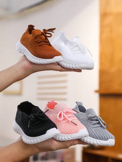 1双儿童多色系带休闲运动鞋，防滑，百搭，适合秋季