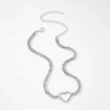 1 件情人节水晶心形吊坠项链，Y2K 风格，适合派对和节日 - 白色 - 查看 4