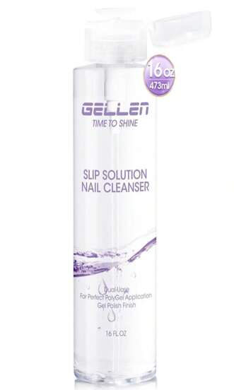 Gellen 473ml Multi-Purpose Nail Cleanser, Pump Bottle Design Nail Surface Cleaner For Prep Nails, Tacky Residue Remover For High-Shine Gel Top Coat, Polygel Slip Solution, Nail Cleaning For Manicure