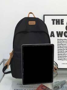 1 件纯色时尚背包，大容量，男女通用休闲背包，适合通勤、学校书包