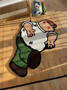 1 Peça Tapete de Área de Veludo Luxuoso Falso Cashmere Macio e Felpudo, Design Exclusivo de Personagem de Desenho Animado - Confortável para Quarto, Sofá ou Decoração Doméstica, Apenas Lavagem Manual, Material de Poliéster, Acessório de Sofá | Acento de Piso Engraçado para Sala de Estar - Multicolorido - Visão 4