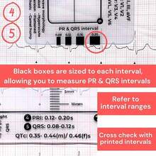 NetHong ECG/EKG 7 Step Ruler Card For ECG/EKG Interpretation Portable ECG EKG Card Ruler - Transparent - View 2