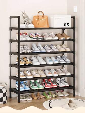 3-8 Tiers Shoe Organizer, Simple Metal Shoe Rack, Multifunctional Large-Capacity Storage Rack, Easy To Load And Unload, Save Space, Home Organization Shoes And Boots Storage Sundries, Suitable For Corridors, Closet, Entryway, Garage, Bedroom
