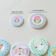 10/20 件可爱卡通樱花、动物印花彩色纽扣、时尚配饰、DIY 工艺用品，适用于服装、头饰、鞋子、手工奶油树脂装饰 - 彩色 - 查看 2