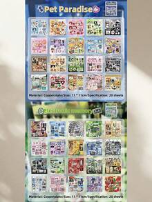 Sổ dán hình phong cách Nhật Bản cổ điển - 20 tờ với họa tiết đồ ăn ngon và thú cưng dễ thương, thích hợp cho nhật ký, ốp điện thoại, bình nước - Acrylic tự dán, kết cấu nhựa, trang trí nhật ký thiết kế Bento dễ thương, có thể tái sử dụng, đồ dùng học tập, trở lại trường - Nhiều màu - Xem 17