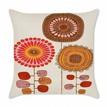 亚麻靠垫套 艺术蒲公英图案靠垫套 4 件套 方形装饰靠垫 沙发靠垫套 花朵蝴蝶绘画靠垫 靠垫套 水彩花朵和圣诞雪人风景装饰靠垫 沙发靠垫 - 藝術蒲公英繪畫 - 查看 2