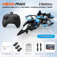 4DRC 2026 最新款 K500 遥控战斗机，带摄像头。支持手持操控和重力感应遥控。具备一键起飞/降落、360° 翻滚和悬停飞行功能。采用 EPP 泡沫材料制成。