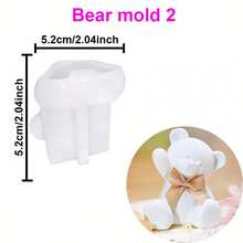 Silicone Bear Mold Aromatherapy Goodbye Bear Design Animal Design Candle Mold DIY Handmade Gypsum Crystal Drop Glue Making Creative Project Animal Theme Design Flexible Silicone Mold Handicraft Silicone Mold - White - View 6