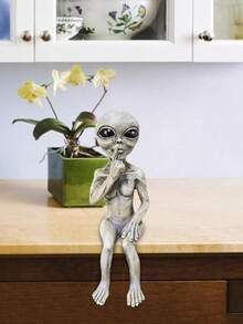 Estatua de alien, escultura de pie de alien invasor OVNI de resina, estatua de arte de jardín, decoración para el hogar interior y exterior, decoración para dormitorio, oficina y jardín, regalo perfecto para ocasiones especiales - Multicolor - Ver 11