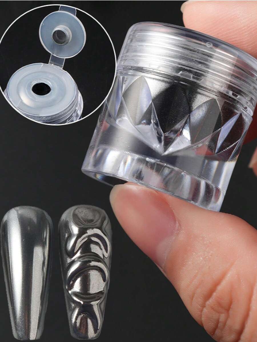 0.5克/盒 釉面甜甜圈珍珠铬粉，1包铬粉美甲粉，透明极光铬粉美甲粉，高光泽珍珠全息闪光金属颜料