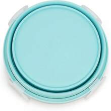 硅胶可折叠食品储存容器 - 带盖准备/储存碗 - 圆形硅胶午餐盒 - 微波炉和冷冻食品容器