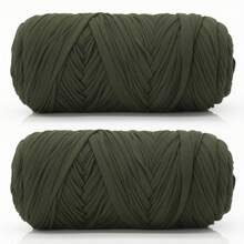 1/2 件优质 T 恤纱线，400 克（200 克 * 2），2 包优质高弹力编织碎布纱线，高弹力绳纱，纱线，钩针纱线，优质高弹力编织碎布纱线，适用于手工编织袋、篮子、地毯、鞋子、家居装饰和 DIY 工艺品，有多种颜色可供选择。 - 彩色 - 查看 44