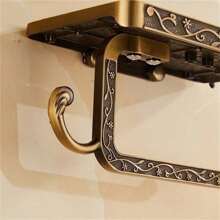 壁挂式厕纸架 复古经典浴室 仿古黄铜卷纸巾盒 浴室配件 - 彩色 - 查看 3