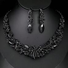 女士优雅珠宝套装、新娘耳环和项链 - 首飾套裝 - 查看 2