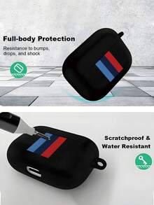 Funda para auriculares a rayas de tres colores simples compatible con funda para auriculares de 1.ª/2.ª generación, funda protectora para nuevos auriculares inalámbricos 3/Pro/Pro2, regalo para novio/novia - Negro - Ver 6