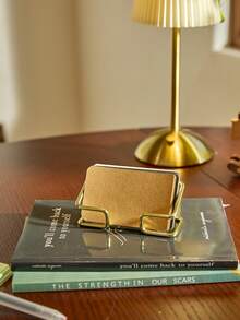 Cirelle 1 件简约铁质镂空桌面名片夹，可容纳多达 50 张卡片，适合返校、新年、圣诞节礼物、教师节礼物、拉玛桌装饰、办公室/书房用品、教师礼物、宿舍必需品