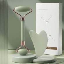 2 peças/Conjunto Massageador Facial e de Pescoço para Rolo Facial, Raspador Gua Sha, Placa Levantadora de Rugas, Cuidados com os Olhos, Conjunto Resinado Guasha, Cabelo, Ferramentas para Cabelo, Cuidados com o Cabelo, Escola, Volta às Aulas, Viagem, Itens Essenciais de Viagem, Itens Essenciais para Casa, Spa, Ferramenta de Massagem, Massagem, Massageador, Spa