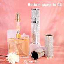 5ml Golden Refillable Perfume Atomizer - Portable Travel Spray Bottle With Leather Case, Mini Cologne Dispenser For Women & Men, Leakproof Essential Oil Bottle For Purse, Gym Bag & Travel
