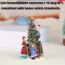 圣诞女孩爬圣诞树装饰，创意家居桌面氛围派对装饰，树脂小雕像