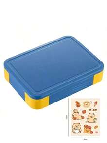 1300ml Adult Bento Lunch Box With Compartments, 5 Sections Leakproof Lunch Container With Utensils, Suitable For School, Picnic, Hiking, Blue - Multicolor - View 12