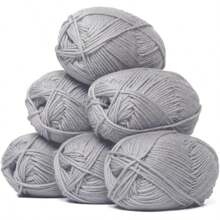 6 Rollen weiche Milchbaumwoll Garn Skeins je 25 Gramm Milchgarn zum Häkeln & Stricken, einfarbige Strickgarne zum Weben von Garn, gehäkeltes Garn Bastelmaterial für DIY Handwerke, Spinnen