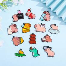 可爱的水豚河豚DIY吊坠首饰套装，可用于制作手链、项链和其他首饰。适合DIY爱好者。也非常适合馈赠亲朋好友。