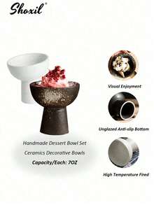 shoxil 1 件陶瓷多用途餐杯、甜点杯、甜点碗 - 非常适合盛放冰淇淋、甜点、小吃和水果 | 非常适合家庭厨房、办公桌、露营旅行、派对自助餐、咖啡厅展示和野餐 - 甜點杯 - 查看 9
