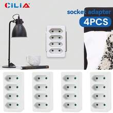 CILIA 2/4 Pcs 4-In-1 Wall Outlet Converter 2300W 250V,CE Certified,Type C Plug,Space-Saving Design For Home & Travel,White - EU F Type Plug(220-240V) - View 3