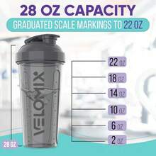 2-Pack 28oz/830ml Premium Shaker Bottles With 4 Stainless Steel Balls - Leakproof  Mixer Cups For Protein, Smoothies & Meal Replacement - Gym, Office, Travel & Home Use - Blue & Clear Combo With Measurement Marks - 灰色/白色 - 查看 5