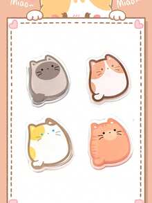 8件/2件/1件 开学文具（猫咪夹） - 可爱猫咪三角收纳夹，适用于办公桌配件和办公室收纳，学校、教师和小型企业的可爱文具用品 | 多用途别针夹，复习用品和教师用品，俏皮的宠物图案！无需打孔，可重复使用回形针、书夹、双夹 - 彩色 - 查看 19