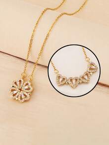 1 Mặt dây chuyền hình khối lập phương và trái tim bằng thép không gỉ mạ vàng, phù hợp với phong cách thường ngày, cổ điển, thời trang, đường phố, đi làm và trang phục dự tiệc ngày lễ tình nhân của nữ giới, với kiểu dáng độc đáo và dễ thương. - Nhiều màu - Xem 1