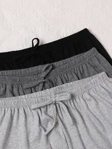 3pcs Comfortable Solid And Printed Polyester Knit Lounge Pants For Women, Casual Style Trousers For Spring, Summer And Autumn, Fall Winter Clothes - Multicolor - View 4