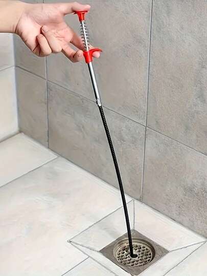 1 pezzo Strumento per rimuovere l'ostruzione dei capelli, uncino in acciaio inossidabile per pulire gli scarichi, utilizzato per rimuovere l'ostruzione dei capelli - Strumento per rimuovere gli scarichi, adatto per fogne, water, lavandini da cucina, vasche da bagno (160 cm)